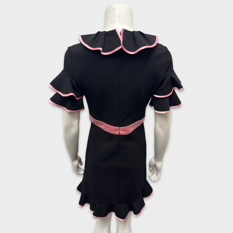 GUCCI Black and Pink bow ruffle dress