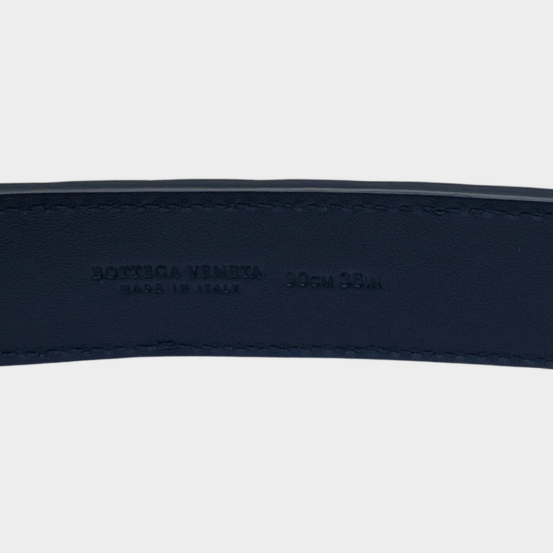 Bottega Veneta women's black intrecciato leather belt