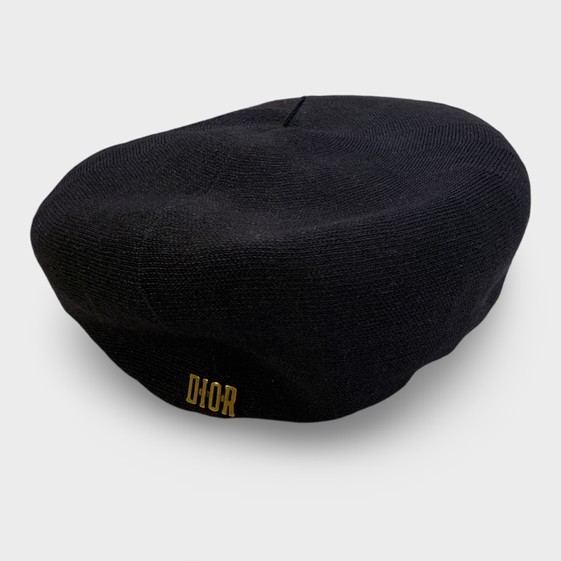 Dior Women's Black Linen Beret Hat