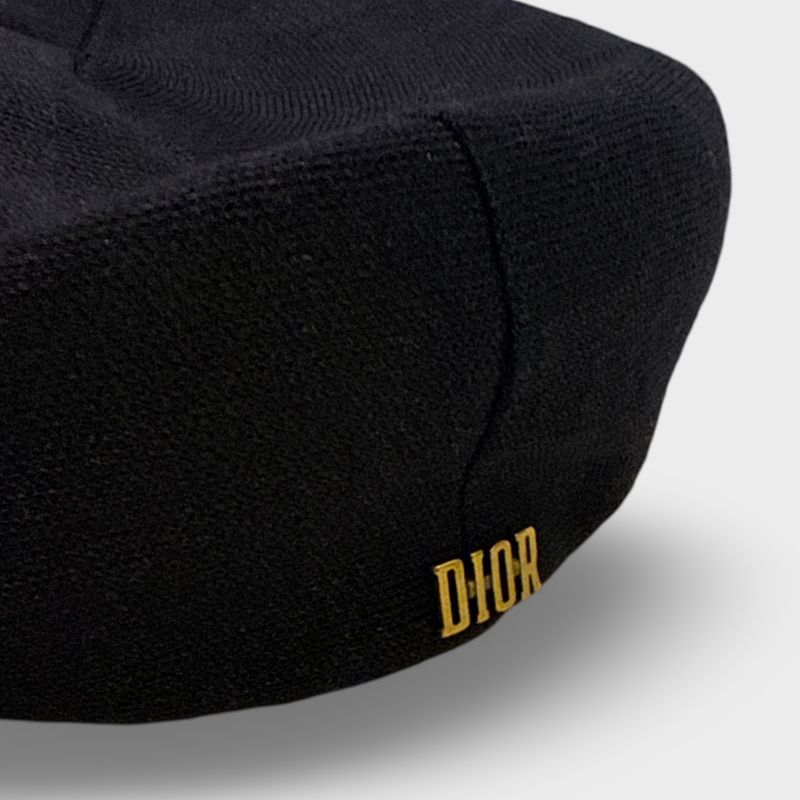 Dior Women's Black Linen Beret Hat