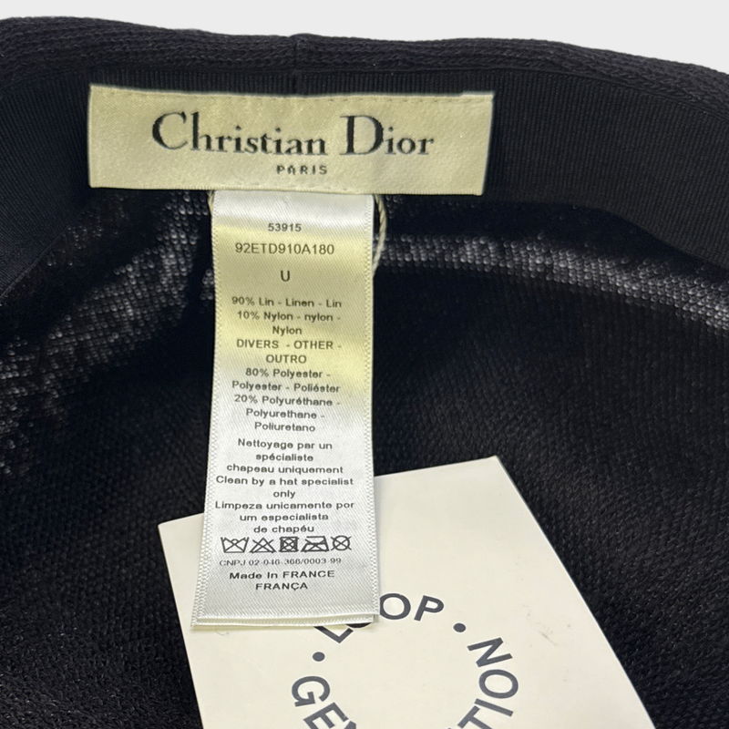 Dior Women's Black Linen Beret Hat