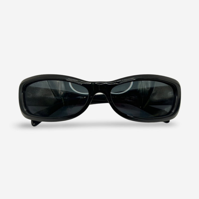 Chanel Women's Y2K Era Black Diamante Sunglasses