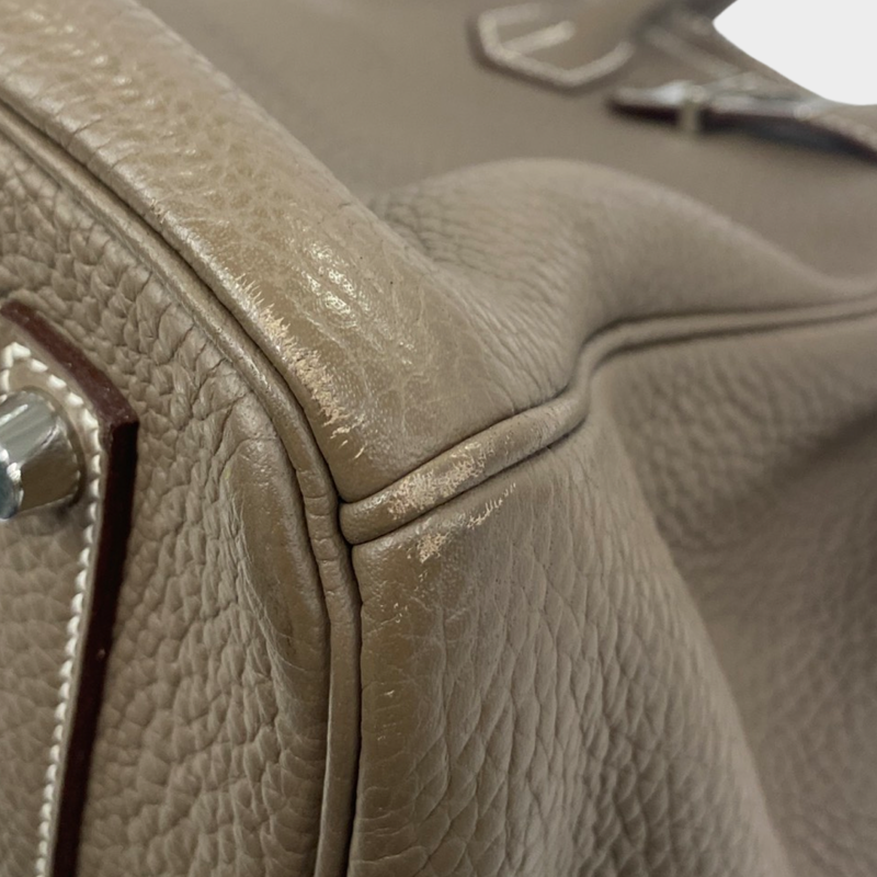 Hermes Birkin 35 Etoupe in clemence leather with palladium hardware 2015