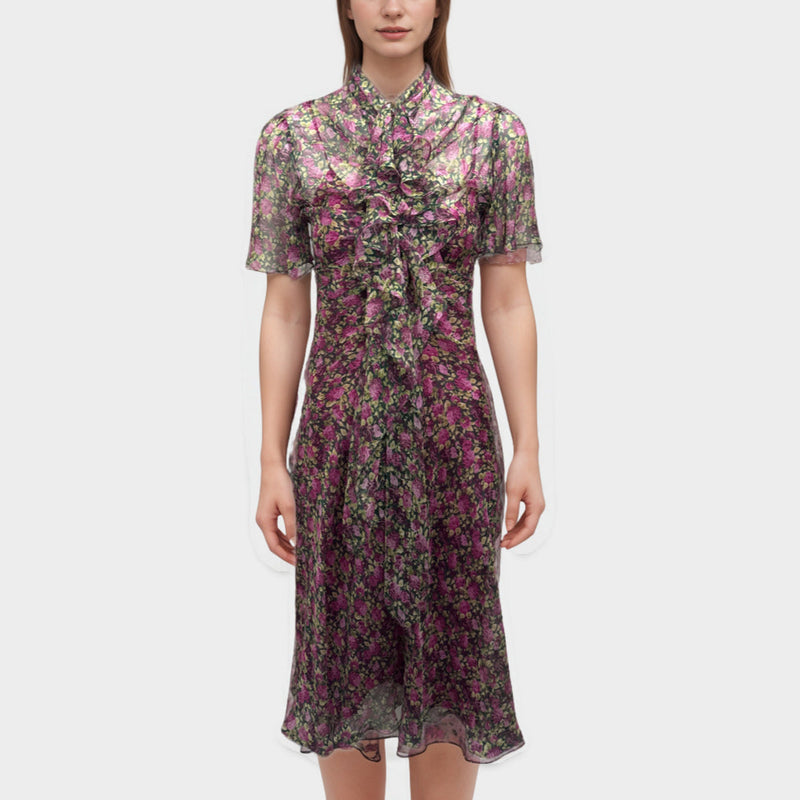 GUCCI green and pink Floral dress