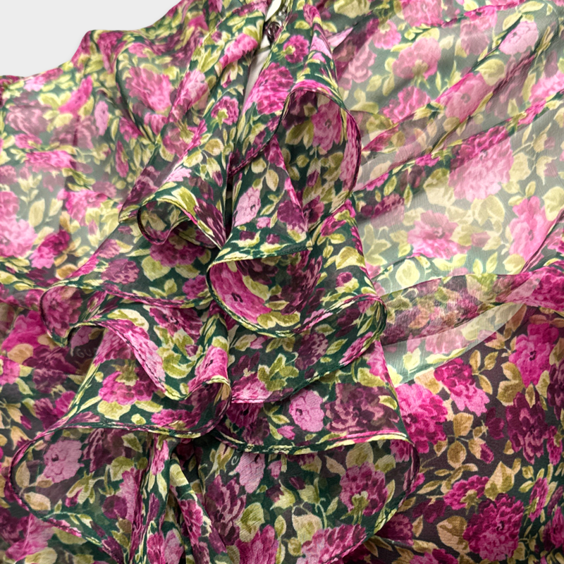GUCCI green and pink Floral dress