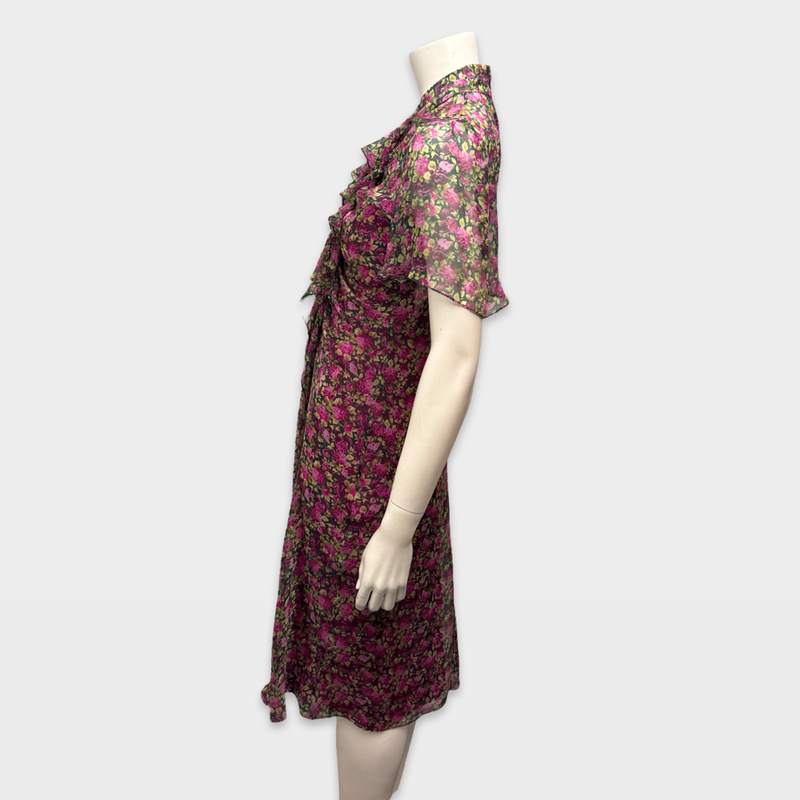 GUCCI green and pink Floral dress