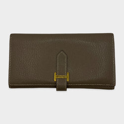 Hermès Bearn wallet in etoupe leather