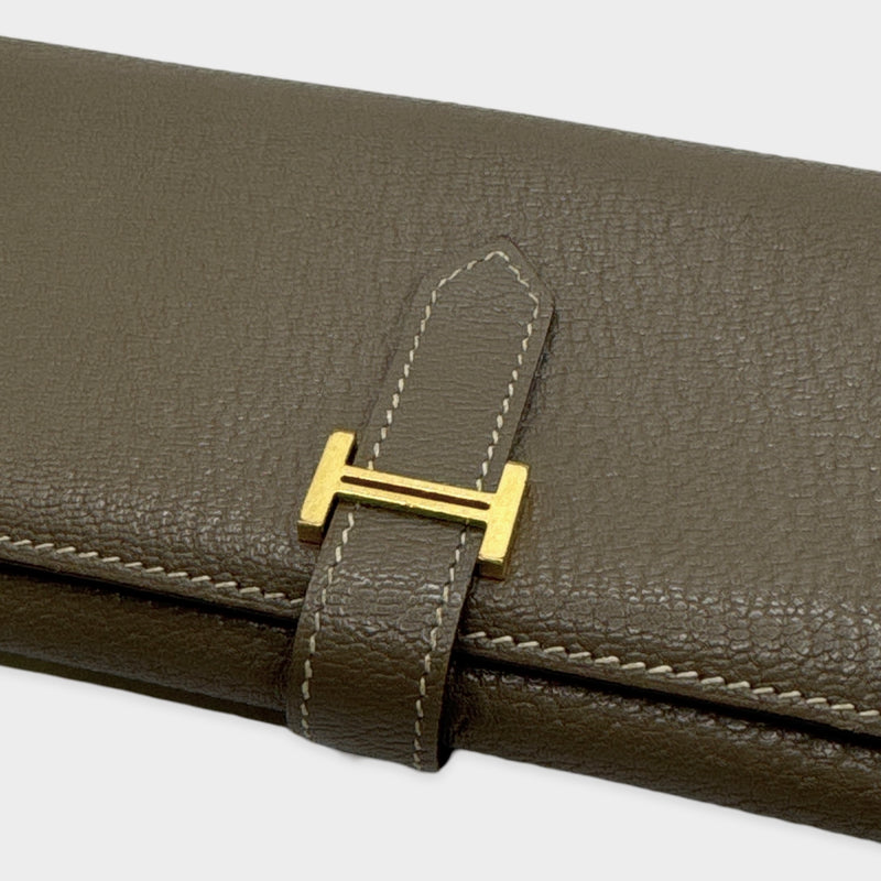Hermès Bearn wallet in etoupe leather