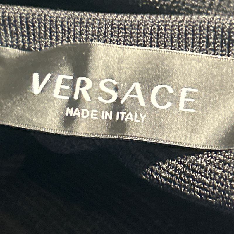 Versace Women's Black Bodycon Dress With Gold Accents