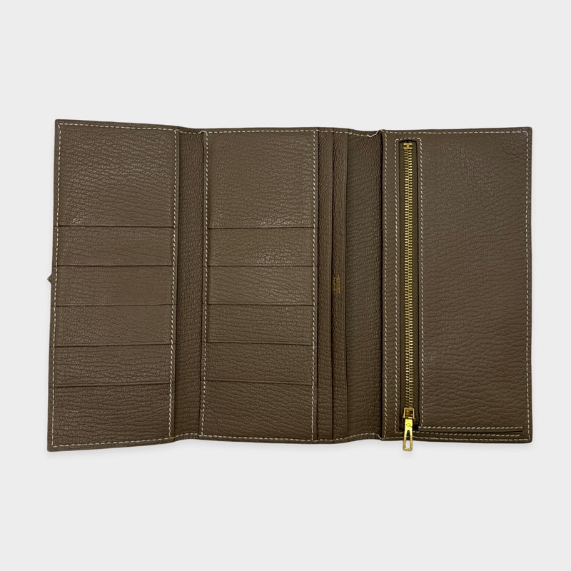 Hermès Bearn wallet in etoupe leather
