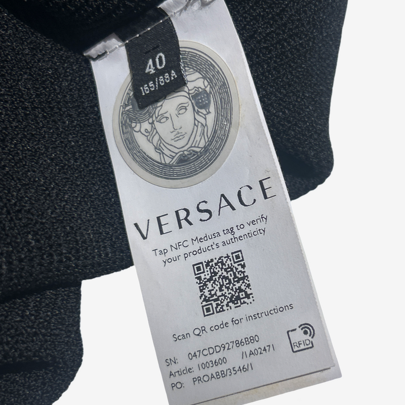 Versace Women's Black Bodycon Dress With Gold Accents