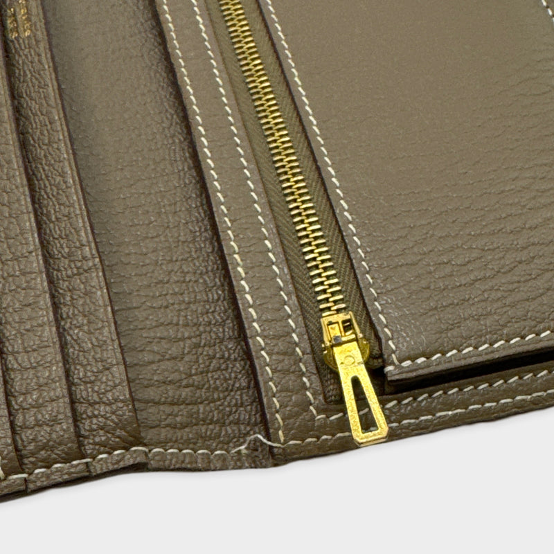 Hermès Bearn wallet in etoupe leather