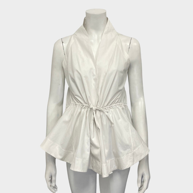 Alaia women's white cotton sleeveless blouse
