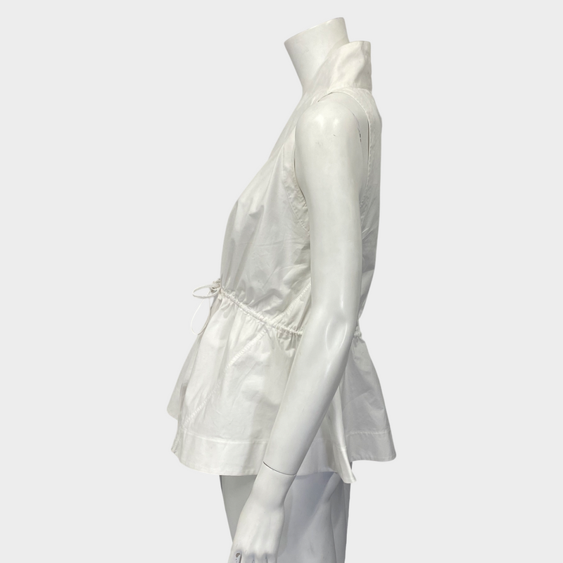 Alaia women's white cotton sleeveless blouse