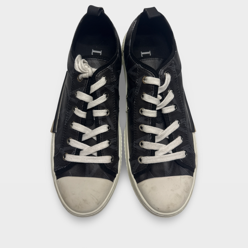 Dior Men's B23 Low Top Black CD Diamond Sneakers