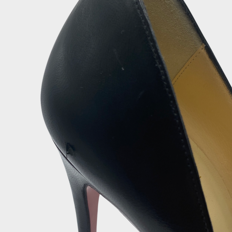 Christian Louboutin black leather heels with multicolour studs