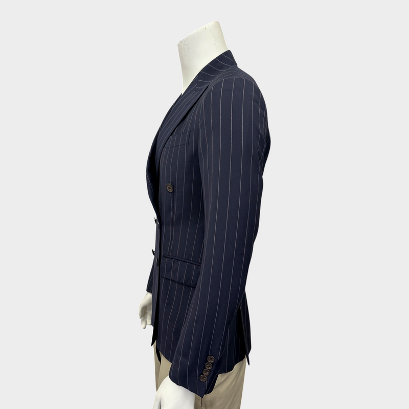Polo Ralph Lauren men's navy and white striped wool set of blazer and trousers