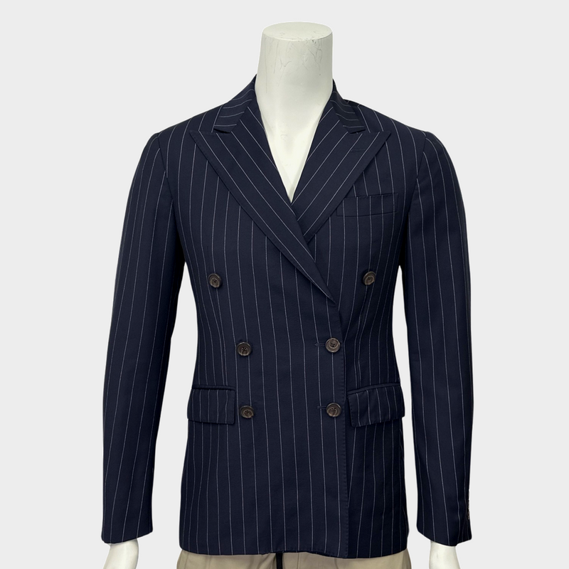 Polo Ralph Lauren men's navy and white striped wool set of blazer and trousers