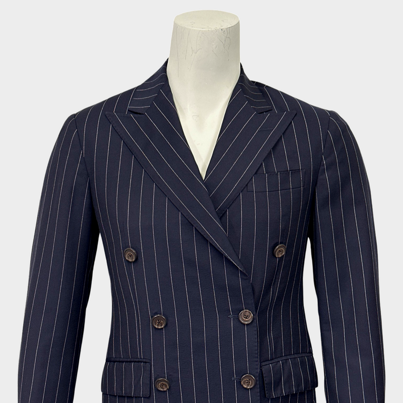Polo Ralph Lauren men's navy and white striped wool set of blazer and trousers