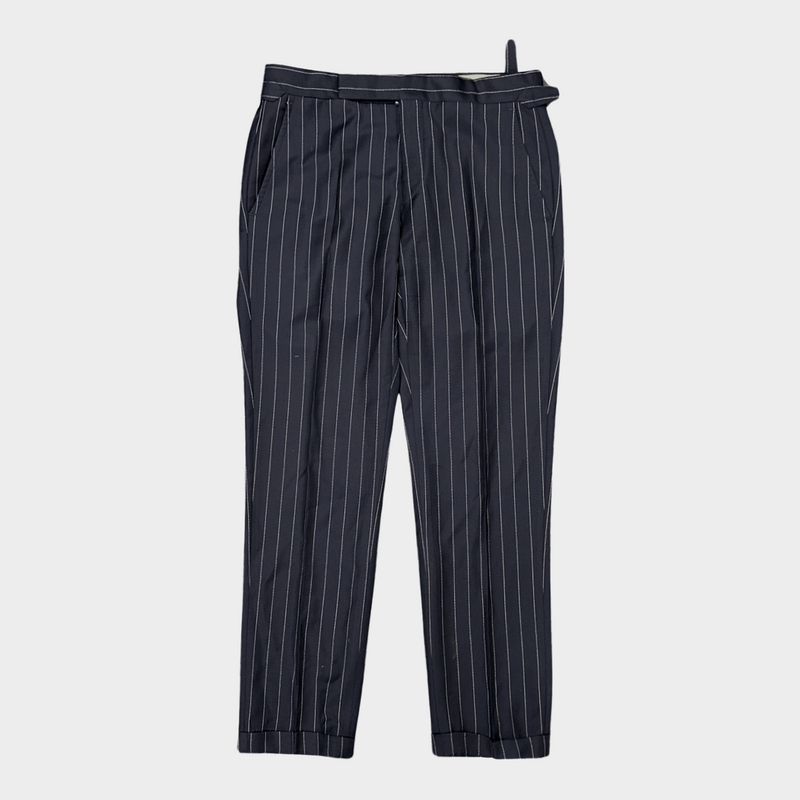 Polo Ralph Lauren men's navy and white striped wool set of blazer and trousers