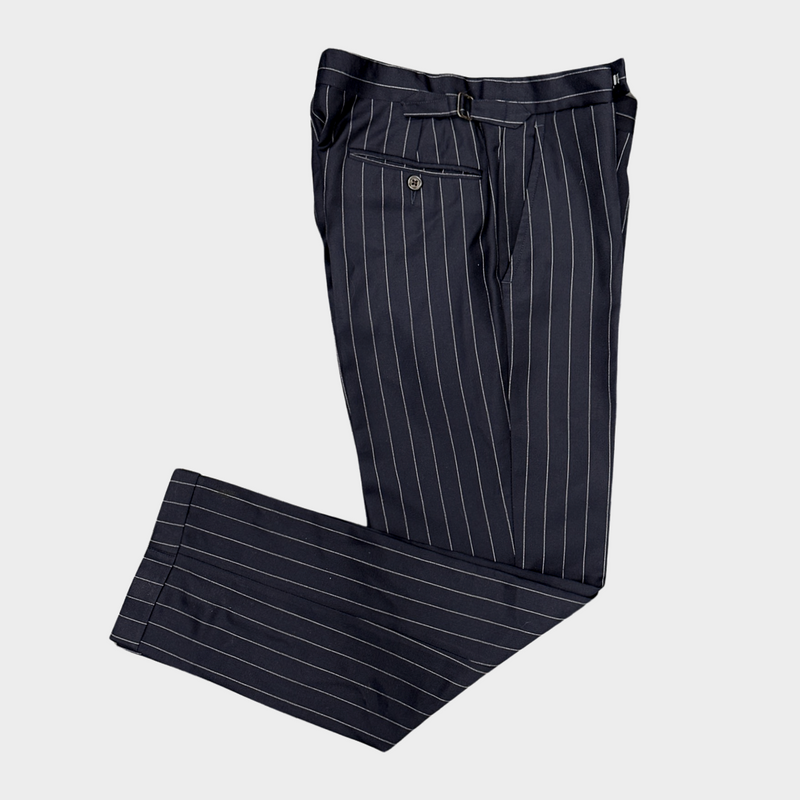 Polo Ralph Lauren men's navy and white striped wool set of blazer and trousers