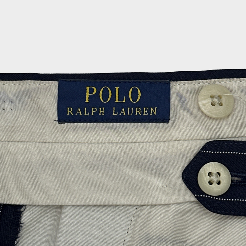 Polo Ralph Lauren men's navy and white striped wool set of blazer and trousers