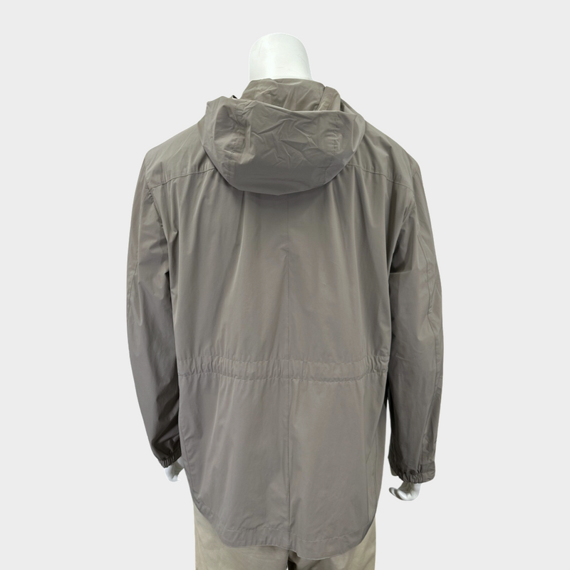 Hermes men's grey nylon rain jacket