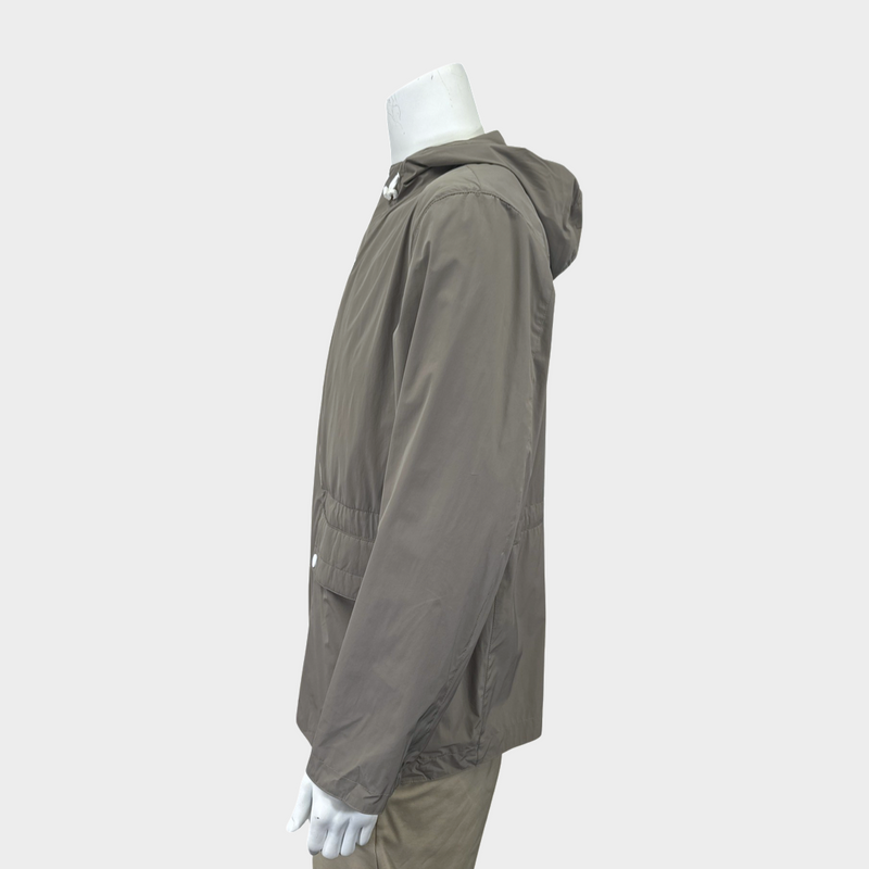 Hermes men's grey nylon rain jacket
