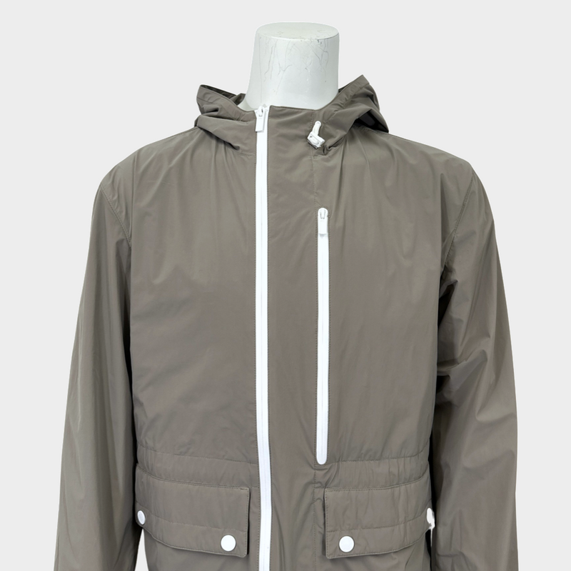 Hermes men's grey nylon rain jacket