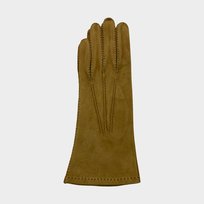 Hermès women's camel suede gloves
