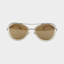 Chanel women's light brown glitter sunglasses