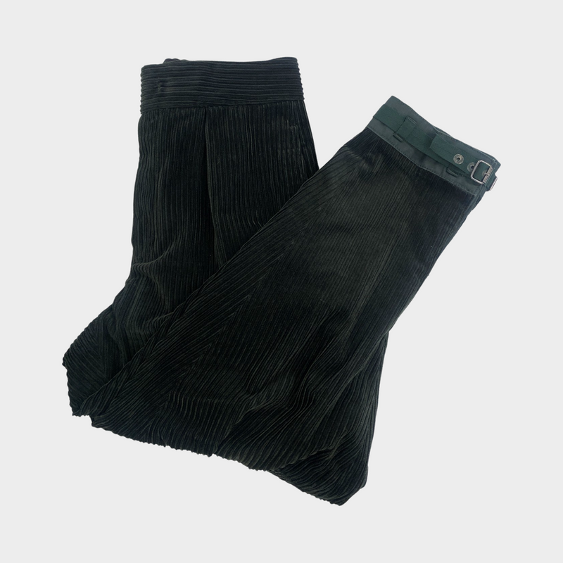 Z Zegna men's bottle green corduroy cargo trousers