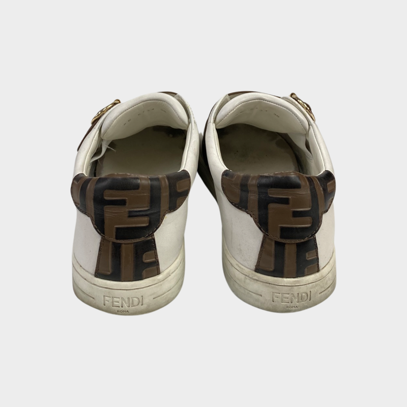 Fendi women’s white trainers with monogram belt