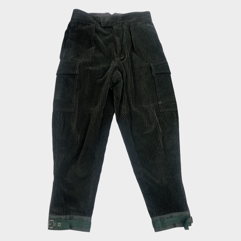 Z Zegna men's bottle green corduroy cargo trousers