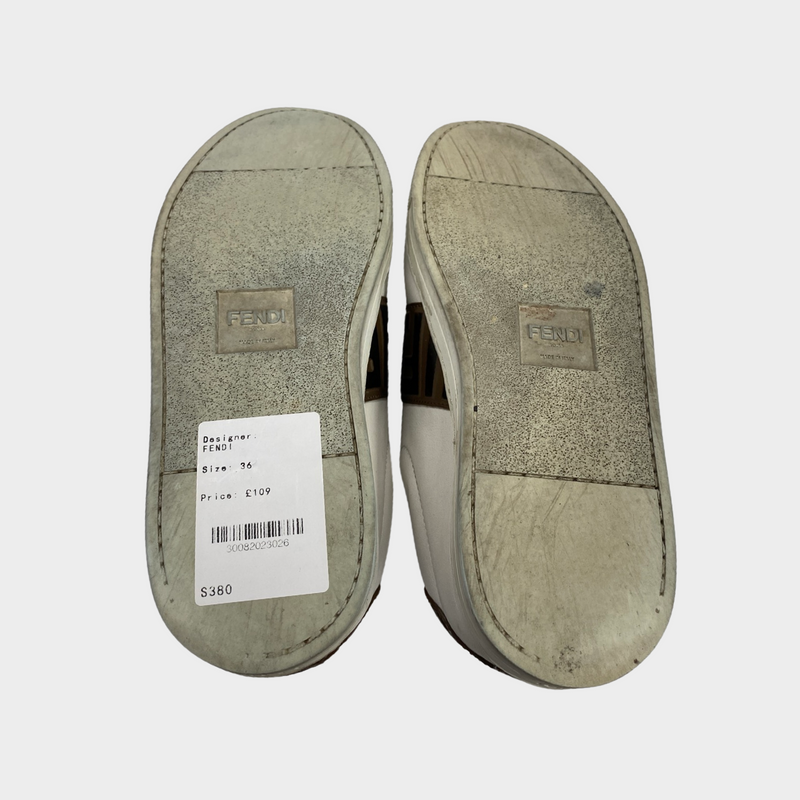 Fendi women’s white trainers with monogram belt