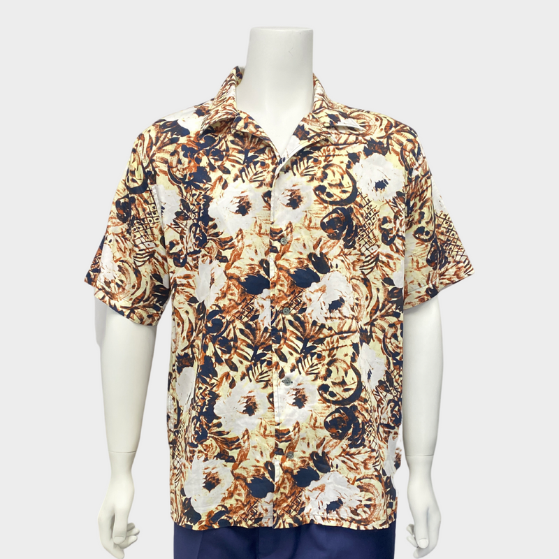 John Varvatos men's cotton floral print shirt
