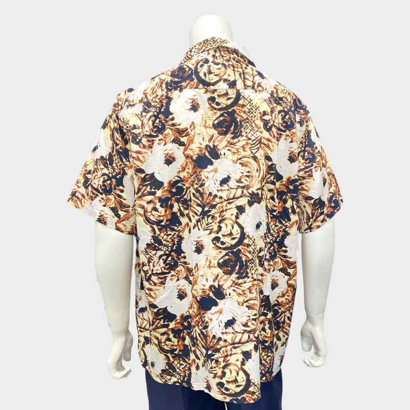 John Varvatos men's cotton floral print shirt