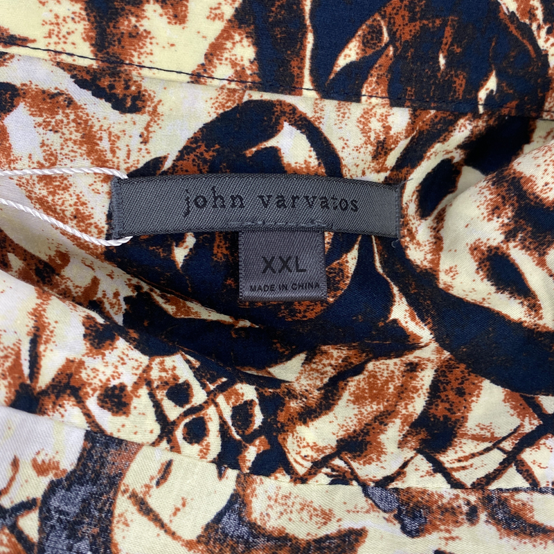 John Varvatos men's cotton floral print shirt
