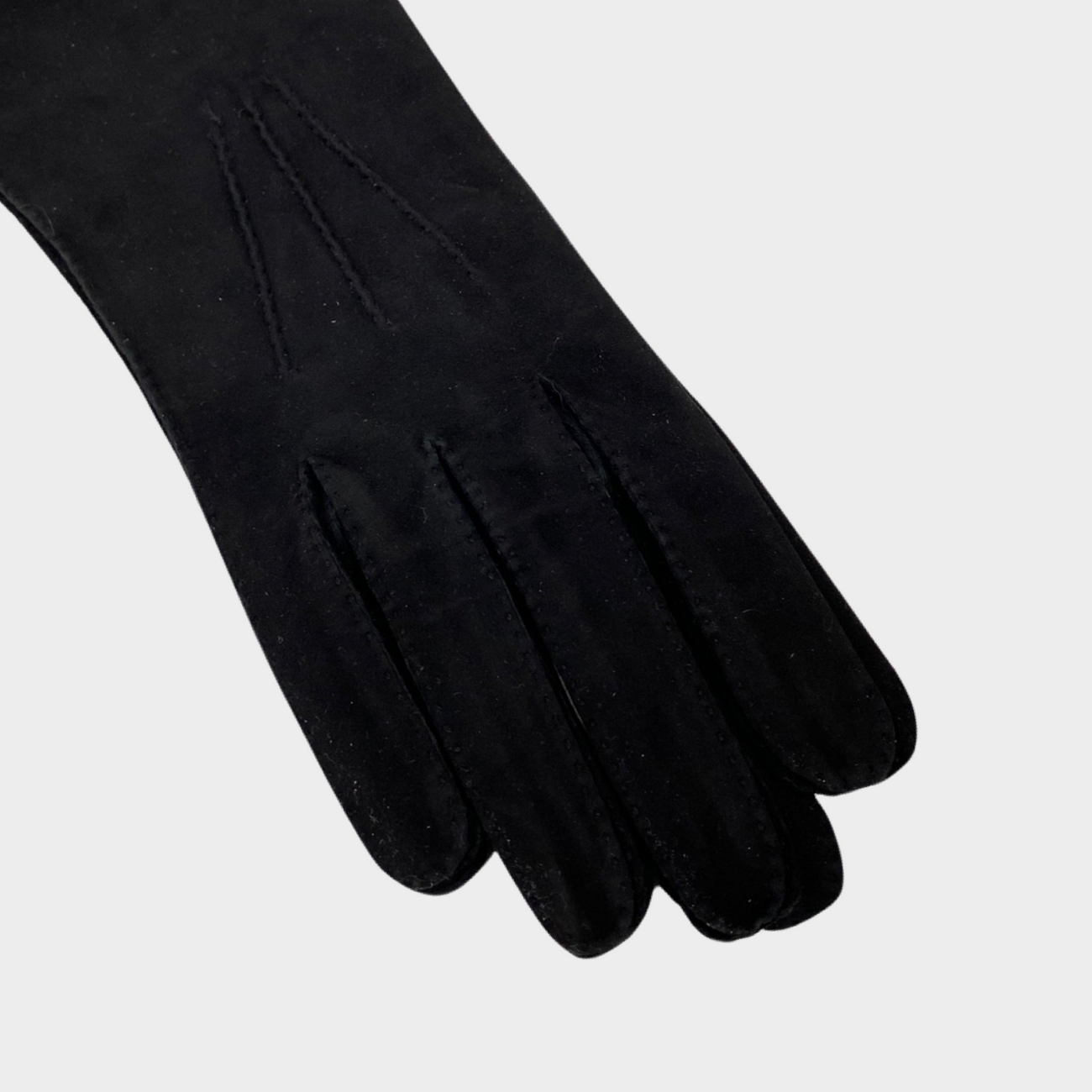 Herm s women s black suede gloves Loop Generation