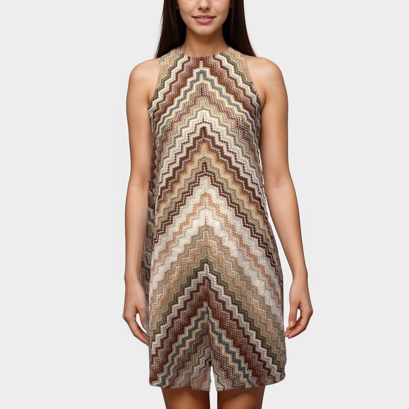 Missoni Multicolour Glittery Crochet Sleeveless Dress