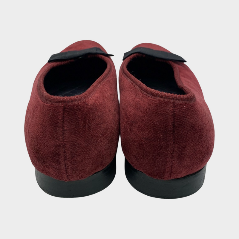 Arthur Sleep men's velvet burgundy loafers