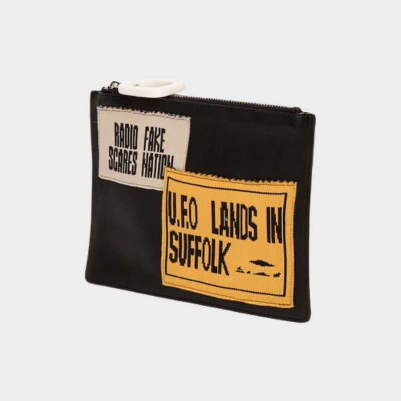 JW Anderson black leather patchwork pouch