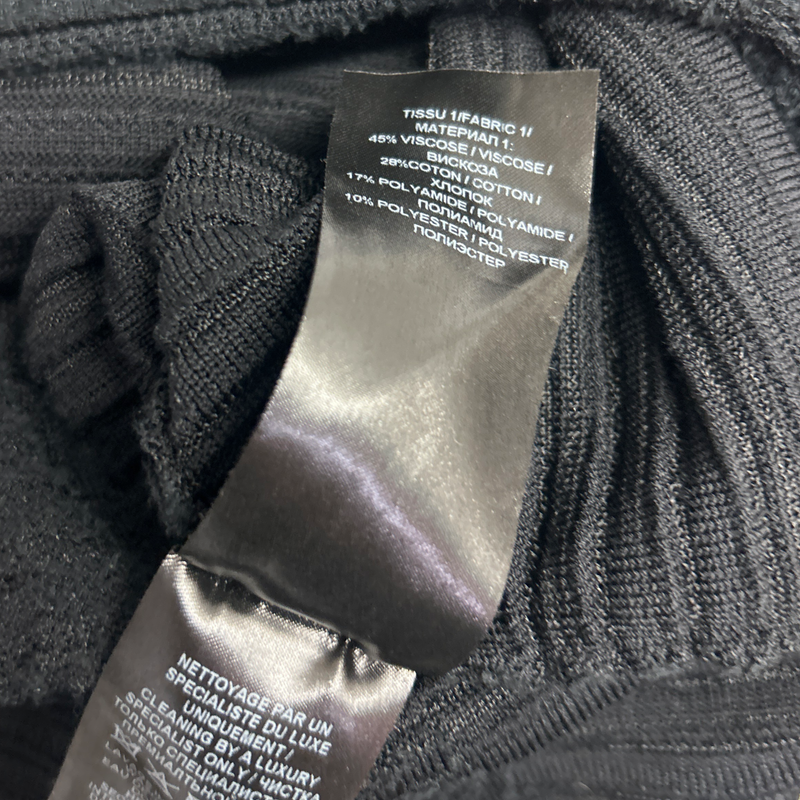 Balmain Black Knit Dress With Distressed Trim