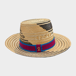 Yosuzi men's black and beige straw hat
