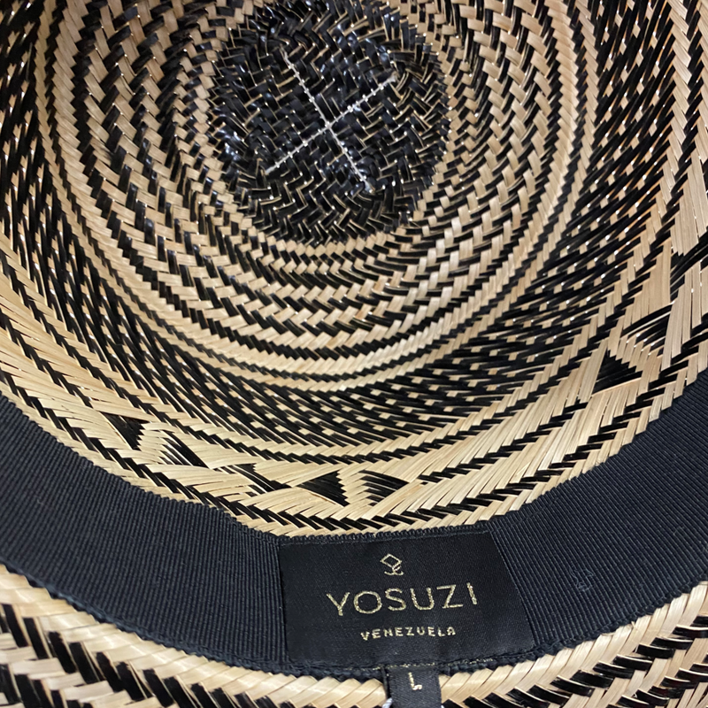 Yosuzi men's black and beige straw hat