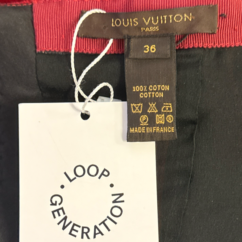 LOUIS VUITTON Red velvet Strapless Dress
