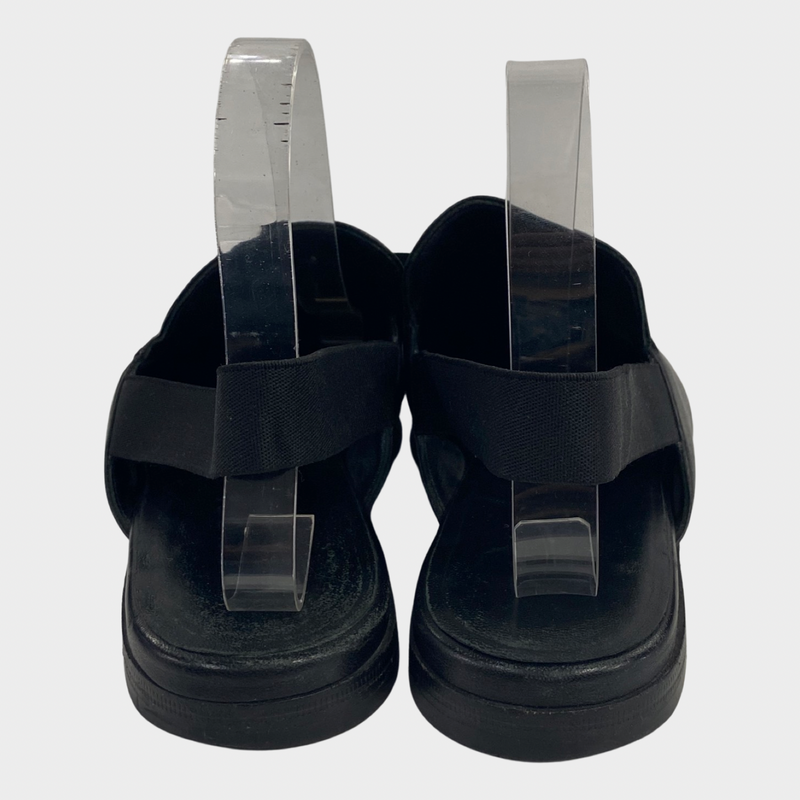 Gucci men's black leather Horsebit Slingback loafers
