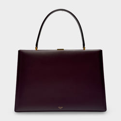 Celine Phoebe Philo Burgundy Leather Medium Top Handle Clasp Bag