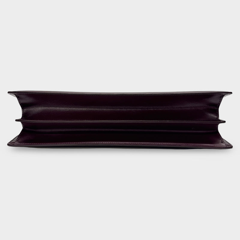 Celine Phoebe Philo Burgundy Leather Medium Top Handle Clasp Bag