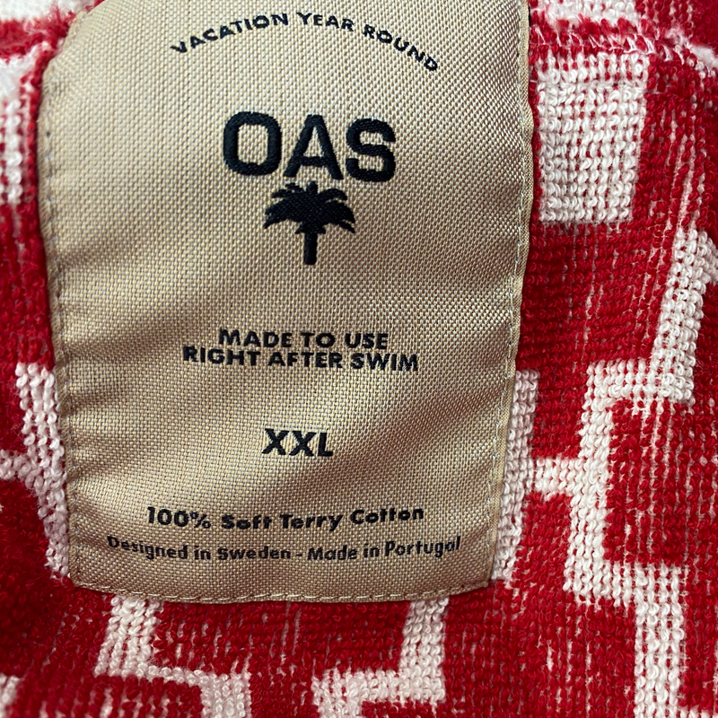 Oas men's red and white cotton towel-effect shirt
